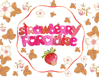 sweet watercolor with seasonal strawberries