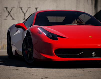 Ferrari 458 Italia Scene in Unreal Engine 4