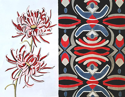 Japanese Chrysanthemum inspired Pattern