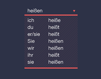 027 Dropdown of German conjugation app
