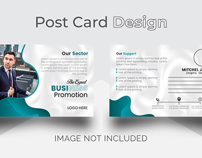 Modern Post Card Design Template.