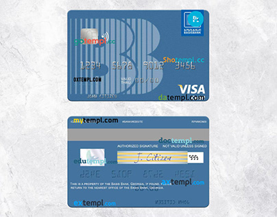 Georgia Basis Bank visa debit card template