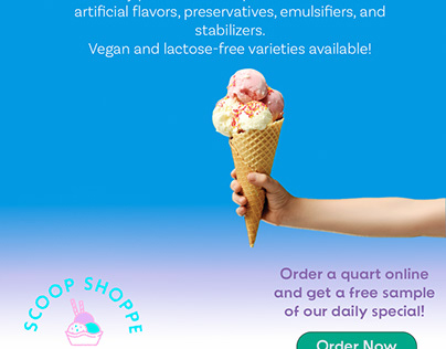 Scoop Shoppe ice cream social media Design