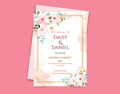 A stylish & fashionable floral wedding invitation card