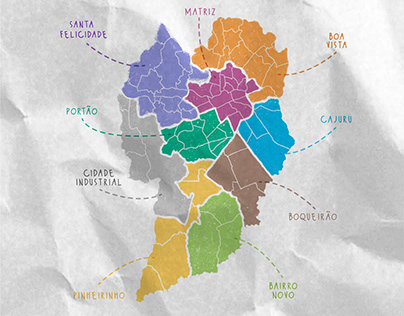 Mapa de Curitiba ilustrado