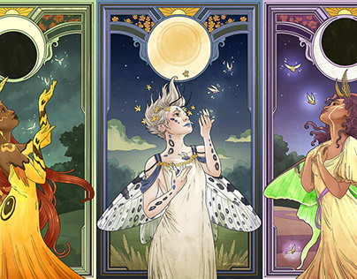 Project thumbnail - Mucha Moth Triptych