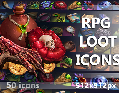 Fantasy RPG Loot Icons 512×512