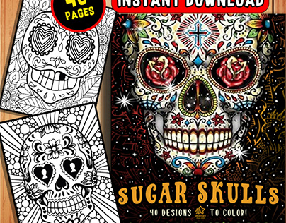 Sugar Skull Sugar Skulls Coloring Book For Adults