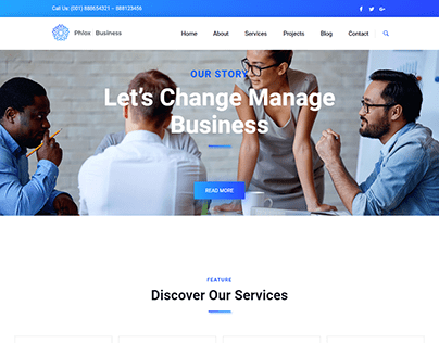 Pure Business landing page by WordPress