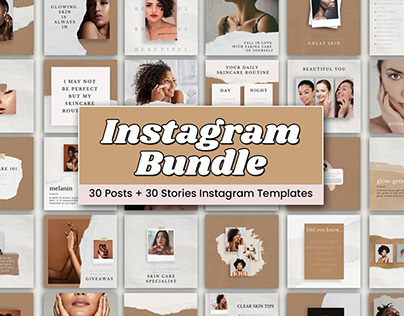 Beauty Instagram Templates in Canva: IG Posts & Story