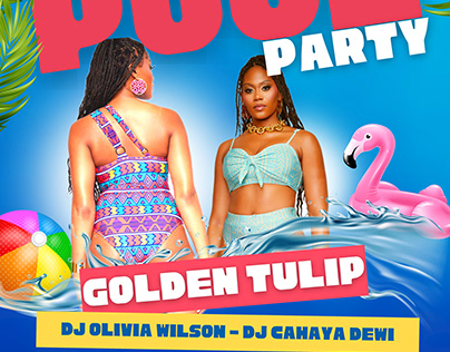POSTER FOR AN ADIRE POOL PARTY