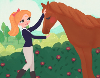 Illustration - equestrian girl