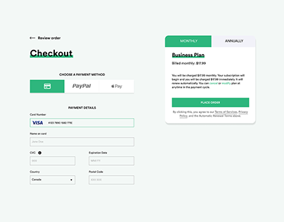 DailyUI: Day 2 - Credit card Checkout