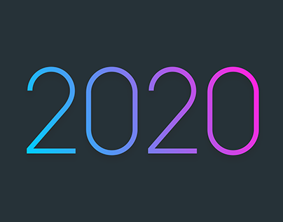 Fancy 2020 graphic with gradient and shadows