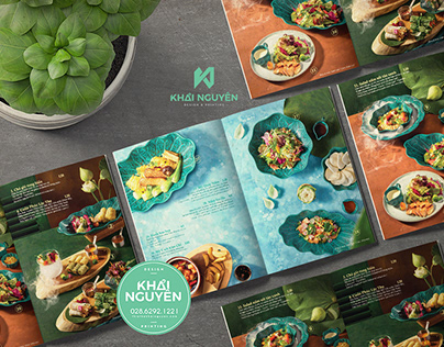 Thai vegetarian restaurant menu design