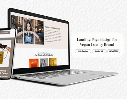 Landing Page Design for Vegan Luxury Brand