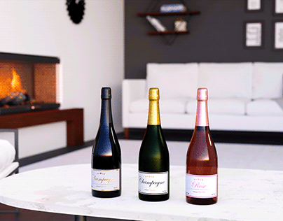 Champagne & Wine bottles 3D models