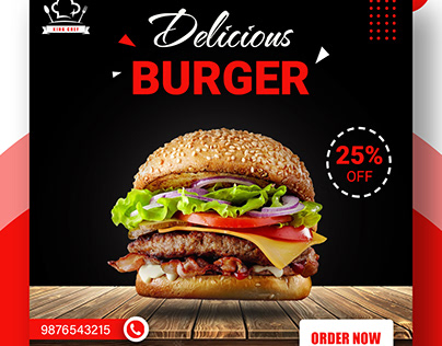 Delicious Burger - Restaurant poster design
