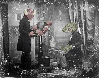 Victorian Lizard & Mantis Taking a Self(ie) Portrait
