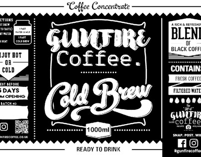 Gunfire Coffee cold brew label
