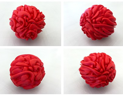 3D Printed ball of Tangled Graffiti.