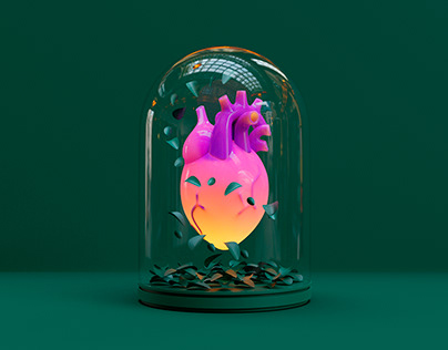 A heart in a glass bottle