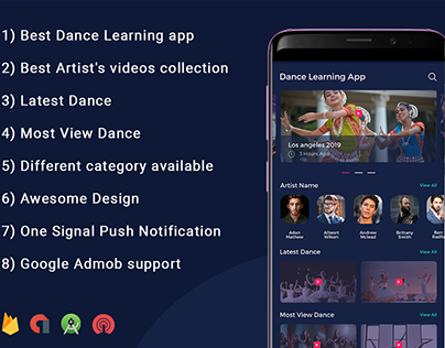 Dance learning App - Video App (youtube channel + live