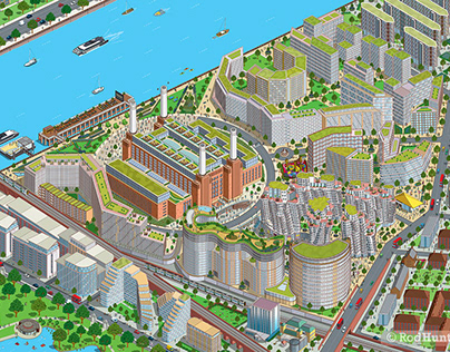 Battersea Power Station Development Map Illustration