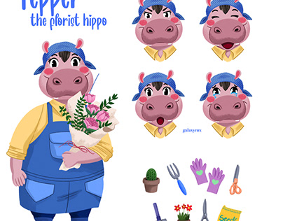 Pepper The Florist Hippo (OC)