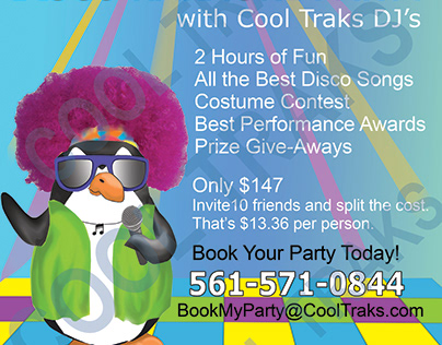 Cool Traks Disco Karaoke Party Flyer