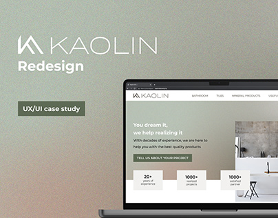 Kaolin website redesign UX/UI case study