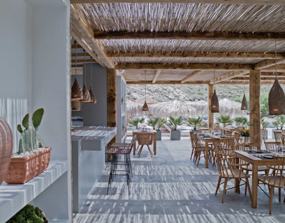 Bianco beach house restaurant Tinos island Greece