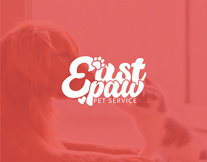 East paw pet service Typography logo design