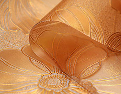 Golden PVC Christmas tablecloth