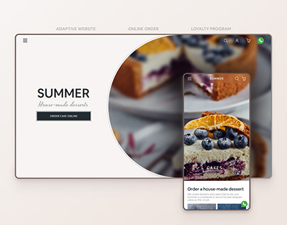 Web+mobile adaptive site for online cake store