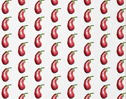 Motif peluche design légume haricot rouge aubergine