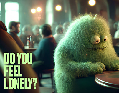 Social advertising about monsters loneliness