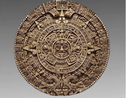 📅 Sculpture of the Mayan calendar