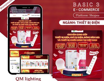 "Shopee" e-commerce store design "QM Lighting"