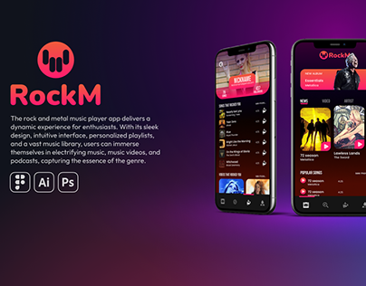 RockM - Music app ui design