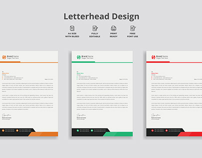 Professional Business Letterhead Design Template
