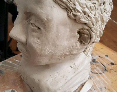 Head Clay Sculpture