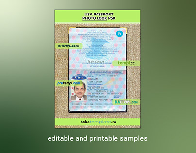 USA passport PSDs, and photo picture template 2007