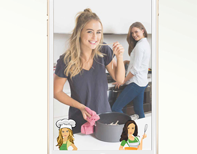Designs character Steph & Laura. Snapchat Geofilter