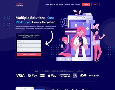 One Stop Payments Website UI - Desktop and Mobile