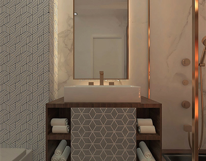 Neoclassical bathroom interior design