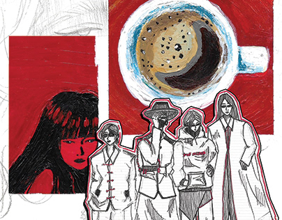 just grab a coffeeee | artzine | postcard