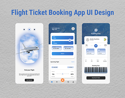 Flight Ticket booking App UI Design