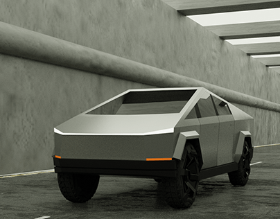 Cybertruck 3D Model: A futuristic electric pickup truck
