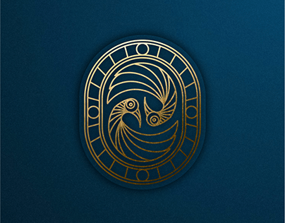 Peacock Ambigram Emblem Logo